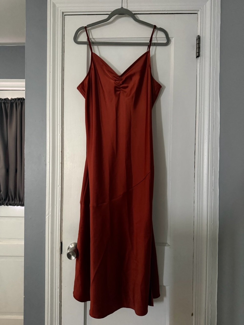 Banana Republic Deep Rust - Women's Elegant Spaghetti Strap Dress